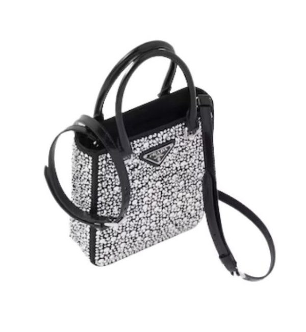 small tote macrame bag with crystals sliver tone for women 59 in 15 cm 2799 1472