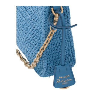 12 re edition 2005 raffia bag blue for women 1bh204 2a2t f0076 v v9l 2799 1493