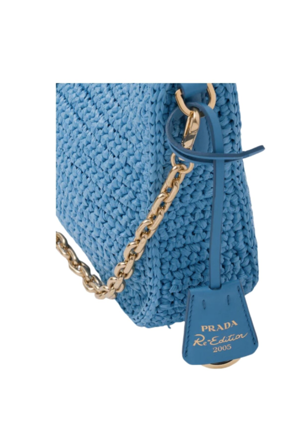 12 re edition 2005 raffia bag blue for women 1bh204 2a2t f0076 v v9l 2799 1493