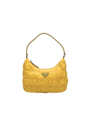 mini bag nylon and saffiano yellow in nylon with silver tone for women 2799 1509