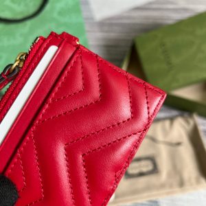 3-GG Marmont Keychain Wallet Black/Beige/ Red For Women 627064 DTDHT 1000 3.9 in/ 10 cm  - 2799-1537