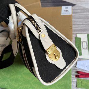 1-Small Bauletto Top Handle Bag With Double G White/Brown For Men 10.6in/27cm  - 2799-1543