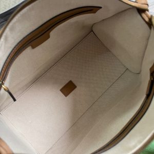 12 medium bauletto top handle bag with double g brownwhite for men 134in34cm 2799 1546