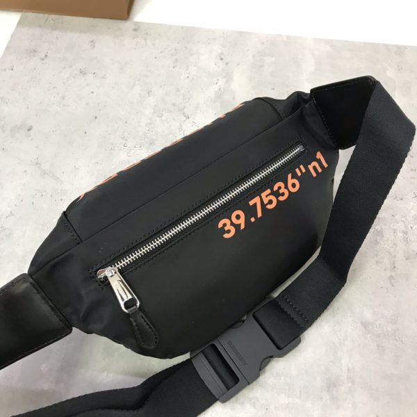 2 bb coordinates print nylon sonny bum bag black and white black and orange for women 80649291 75 in 19 cm 2799 1549
