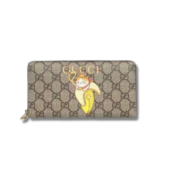 bananya print zip aound wallet supreme canvas beige for women 75in19cm 701060 u2vag 8679 2799 1561