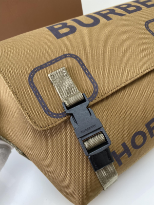 2-BB Horseferry Print Nylon Small Lock Bag Portagioia Black/Brown For Women 80584901 11.2 in/ 28.5 cm  - 2799-1636