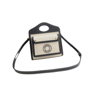 bb tri tone cotton canvas mini logo pocket bag blackbrown for women 104 in 265 cm 2799 1640