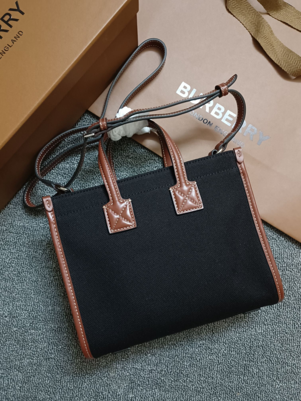 5 bb two tone canvas mini freya tote brown and black for women 80557491 91 in 23 cm 2799 1648