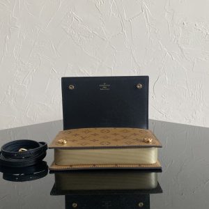 2 book chain wallet monogram reverse canvas brown for women 79in20cm m81830 2799 1669