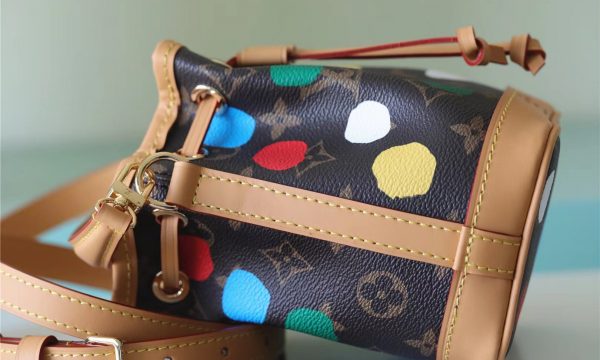 1 lv x yk nano noe monogram canvas shoulder bags brown by yayoi kusama for women 63in16cm 2799 1672