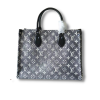 onthego mm monogram jacquard denim shouder bags gray for women 138in35cm m46448 2799 1683