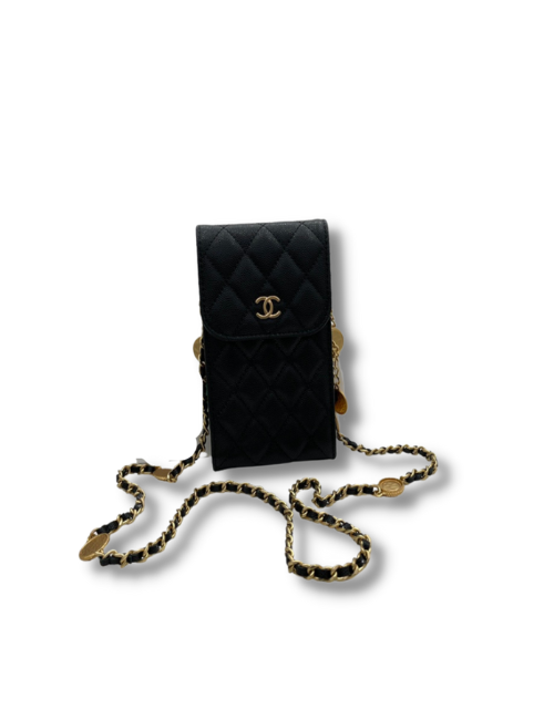 flap phone holder with chain black for women 74in19cm ap2970 2799 1760