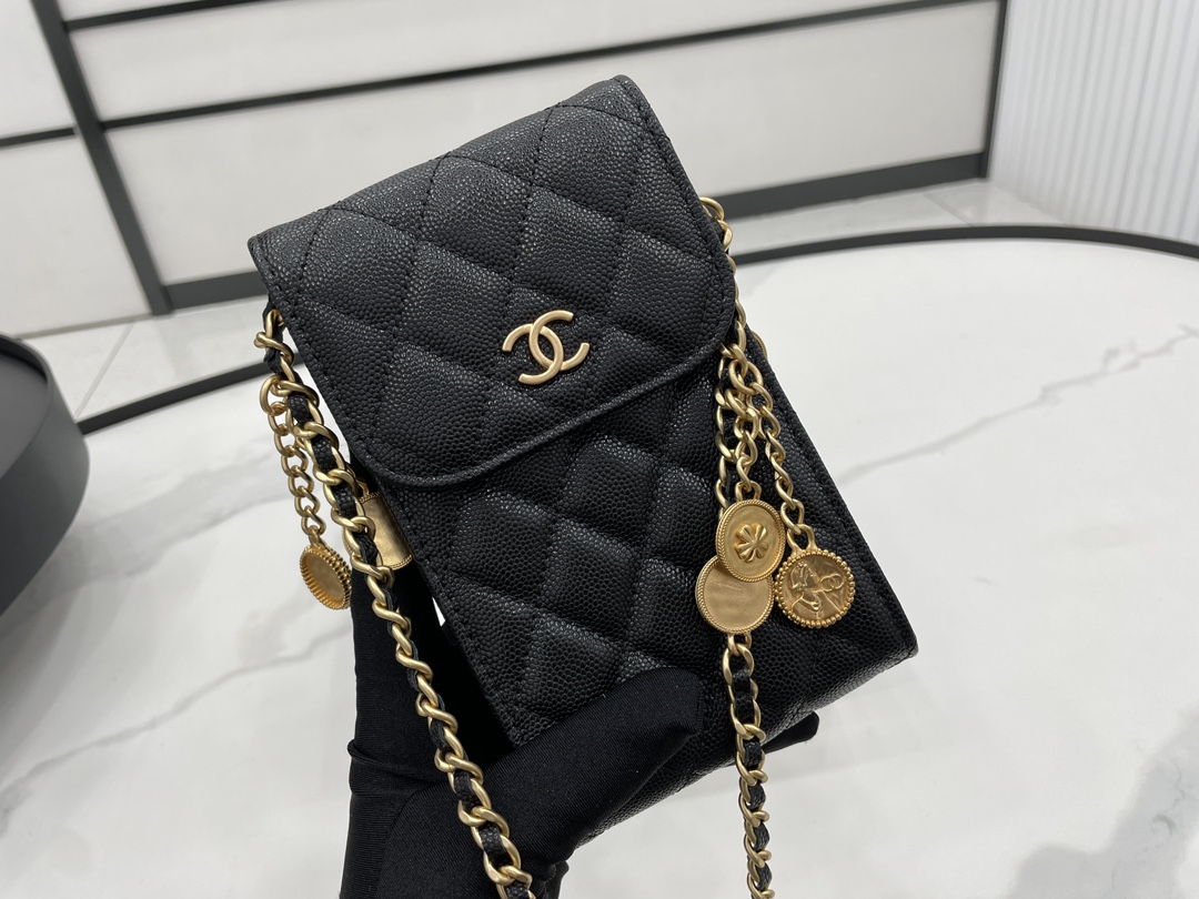 1 flap phone holder with chain black for women 74in19cm ap2970 2799 1760