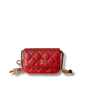 mini flap coin purse with chain redblackbeige for women 51in13cm 2799 1767