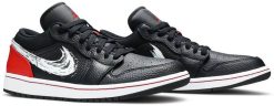 3-Air Jordan Fashion 1 Low ‘Brushstroke Swoosh – Black Red’ DA4659-001  - 2799-1251