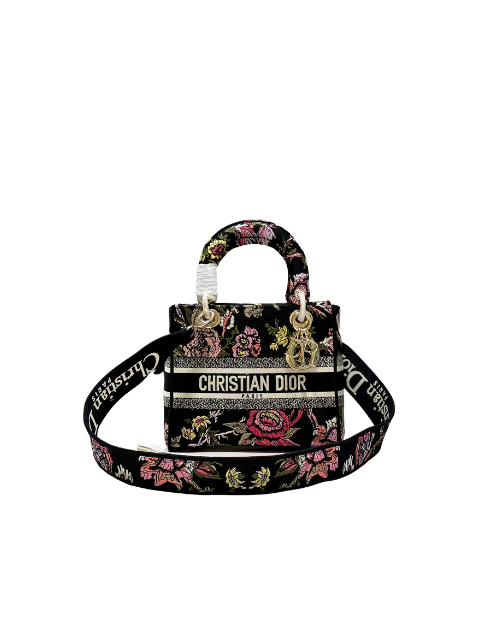 Medium Lady D-Lite Bag Black For Women 9.5in/24cm M0565ORZB_M911  - 2799-1826