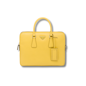 Saffiano Leather Work Bag Yellow For Women- 2VE368_9Z2_F0PG8_V_OOX  - 2799-1911