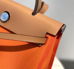 6 hermes Tyrien herbag zip bag orange silver toned hardware bag for women womens handbags shoulder bags 122in31cm 2799 1945