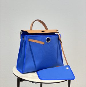 1 hermes herbag zip bag blue silver toned hardware bag for women womens handbags shoulder bags 122in31cm 2799 1946