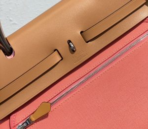 2-Hermes Herbag Zip Bag Pink, Silver Toned Hardware Bag For Women, Women’s Handbags, Shoulder Bags 12.2in/31cm  - 2799-1948