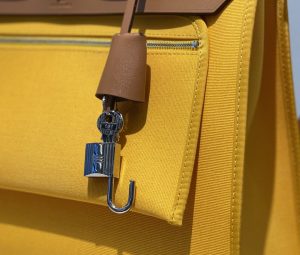 4-Hermes Herbag Zip Bag Yellow, Silver Toned Hardware Bag For Women, Women’s Handbags, Shoulder Bags 12.2in/31cm  - 2799-1949