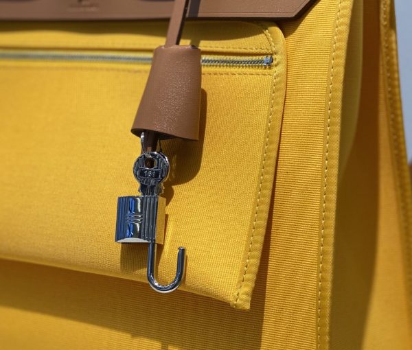 10 hermes herbag zip bag yellow silver toned hardware bag for women womens handbags shoulder bags 122in31cm 2799 1949