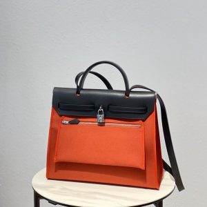2 hermes herbag zip bag red silver toned hardware bag for women womens handbags shoulder bags 122in31cm 2799 1950