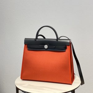 5 hermes herbag zip bag red silver toned hardware bag for women womens handbags shoulder bags 122in31cm 2799 1950