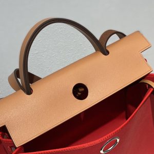 2 hermes herbag zip bag red silver toned hardware bag for women womens handbags shoulder bags 122in31cm 2799 1951