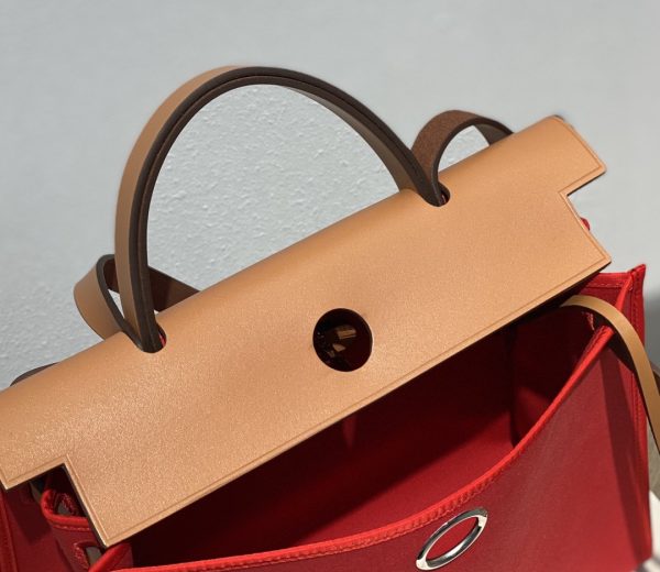 9 hermes herbag zip bag red silver toned hardware bag for women womens handbags shoulder bags 122in31cm 2799 1951
