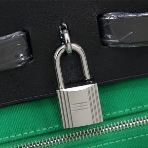 3 hermes buckle lock shape striped green silver toned hardware bag for women womens handbags shoulder bags 108in30cm 2799 1953