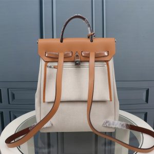 6 hermes buckle lock shape striped beige silver toned hardware bag for women womens handbags shoulder bags 108in30cm 2799 1955