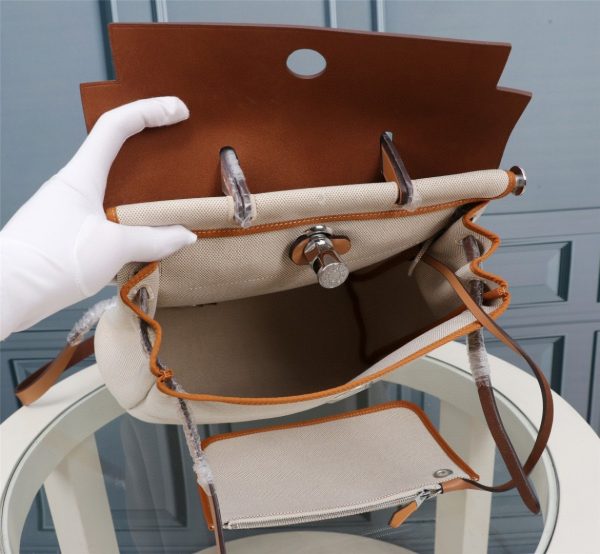 7 hermes buckle lock shape striped beige silver toned hardware bag for women womens handbags shoulder bags 108in30cm 2799 1955