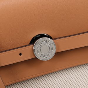 8 hermes buckle lock shape striped beige silver toned hardware bag for women womens handbags shoulder bags 108in30cm 2799 1955