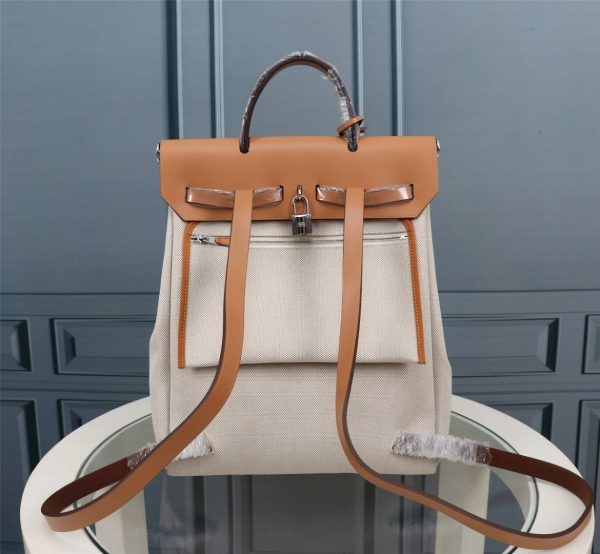 13 hermes buckle lock shape striped beige silver toned hardware bag for women womens handbags shoulder bags 108in30cm 2799 1955