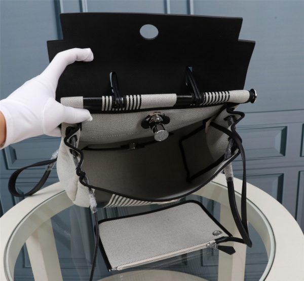 6 hermes buckle lock shape striped silver toned hardware bag for women womens handbags shoulder bags 108in30cm 2799 1956