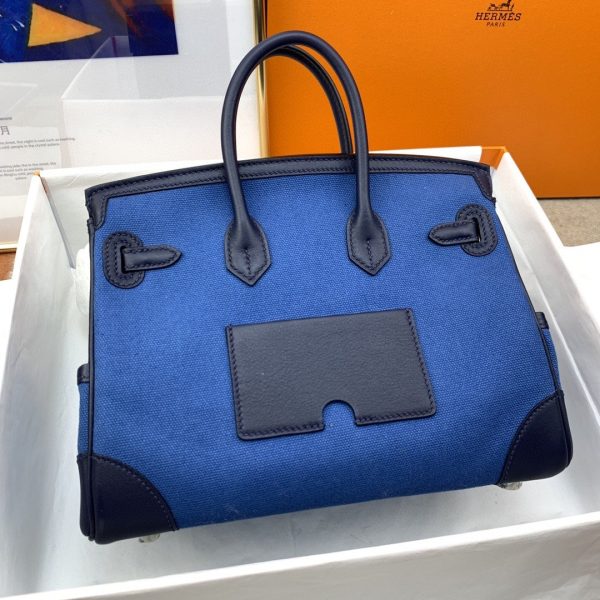 1 hermes birkin cargo 25 blue silver toned hardware bag for women womens handbags shoulder bags 98in25cm 2799 1980