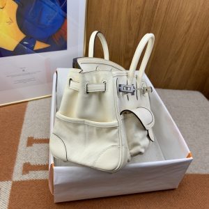 1 hermes birkin cargo 25 white silver toned hardware bag for women womens handbags shoulder bags 98in25cm 2799 1983
