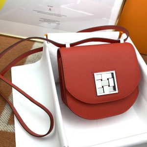 hermes mosaique 17 red silver toned hardware bag for women womens handbags shoulder bags 67in17cm 2799 1986