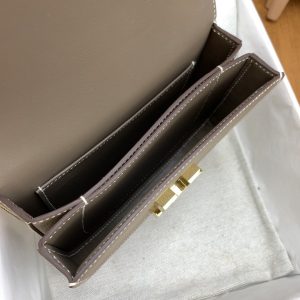 3 hermes mosaique 17 grey gold toned hardware bag for women womens handbags shoulder bags 67in17cm 2799 1988