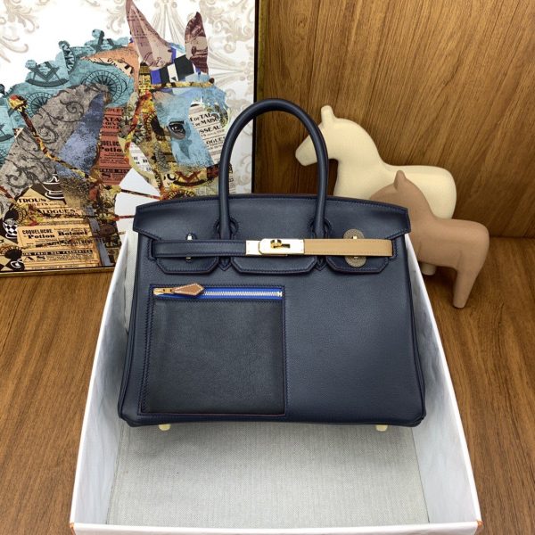 Hermes Colormatic Birkin Bag Swift 30 Blue