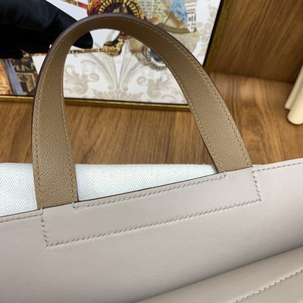 6 hermes halzan 31 brown silver toned hardware bag for women womens handbags shoulder bags 122in31cm 2799 1991