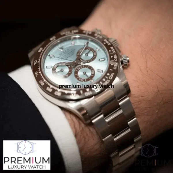 5 rolex oyster perpetual cosmograph daytona platinum ice blue 40mm mens wrist watch 6