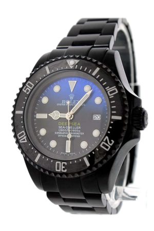 6 rolex blackpvd sea dweller deepsea black blue dial stainless steel black boc coating oyster automatic mens watch 116660 1
