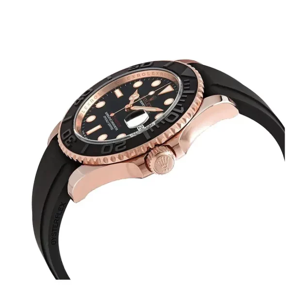 2 rolex yachtmaster 40mm automatic black dial everose gold watch 1