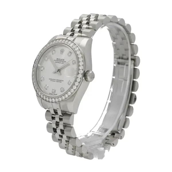 1 rolex lady datejust steel and white gold 31mm watch diamond bezel silver diamond dial jubilee bracele watch 1