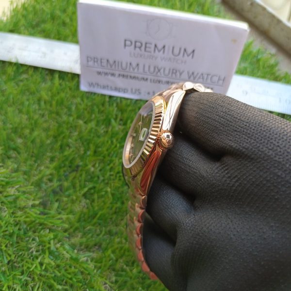 3 rolex everose gold daydate 40mm watch fluted bezel brown ombre diamond dial president bracelet mens watch
