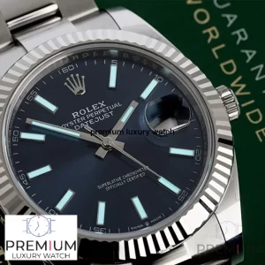 3 rolex datejust 41mm white gold stainless steel blue dial oyster bracelet wrist watch 126334