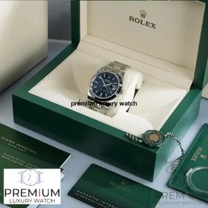 4-Rolex Datejust 41Mm White Gold  Stainless Steel Blue Dial Oyster Bracelet Wrist Watch 126334