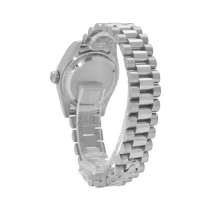 2 rolex daydate 40mm platinum black diamond dial smooth bezel president bracelet 228206